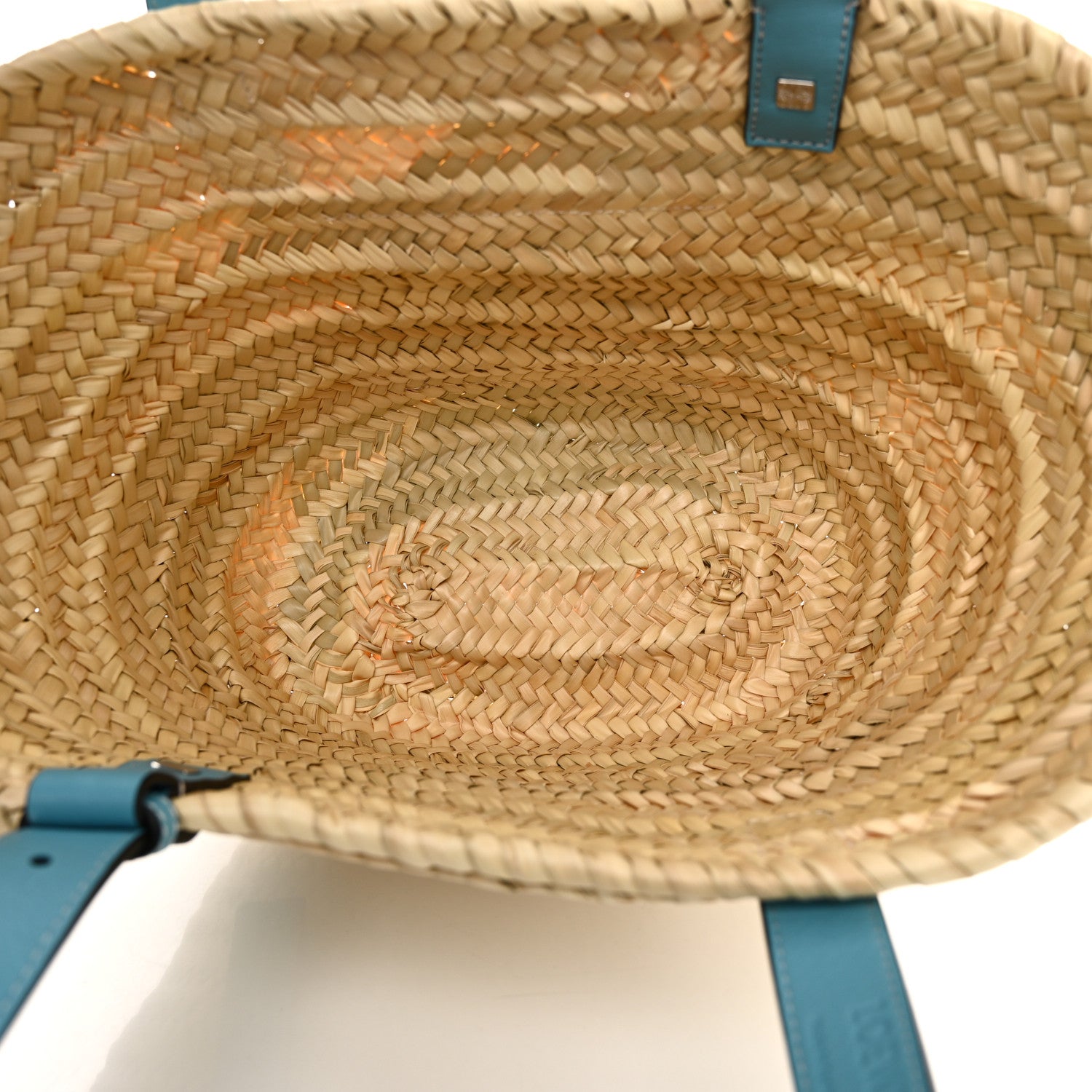 Loewe Raffia Basket Tote Bag Natural Light Blue 5 of 11