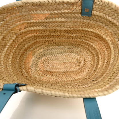 Loewe Raffia Basket Tote Bag Natural Light Blue 5 of 11
