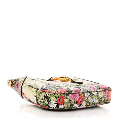 Gucci X YUKO HIGUCHI Shangai Calfskin Floral Print Mini Jackie 1961 Hobo White Multicolor 4 of 9