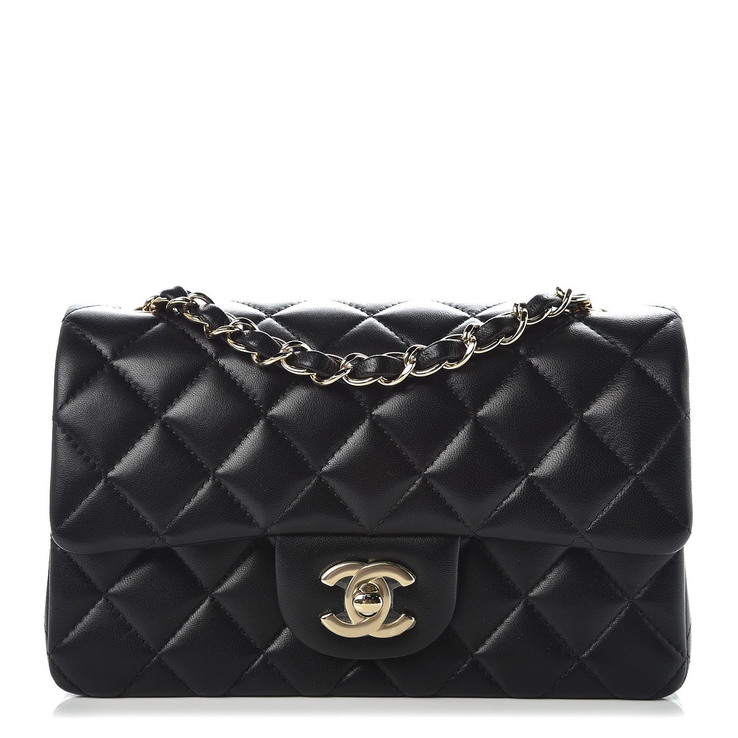 Chanel Lambskin Quilted Mini Rectangular Flap Black 1 of 10