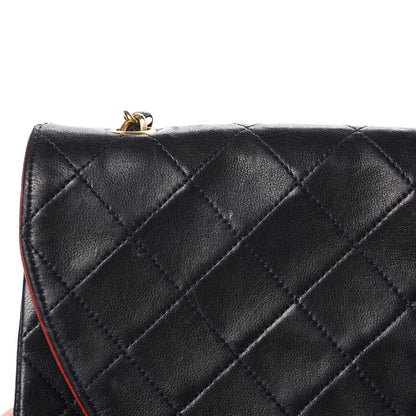 Chanel Lambskin Quilted Small Single Flap Navy Blue 13 of 14