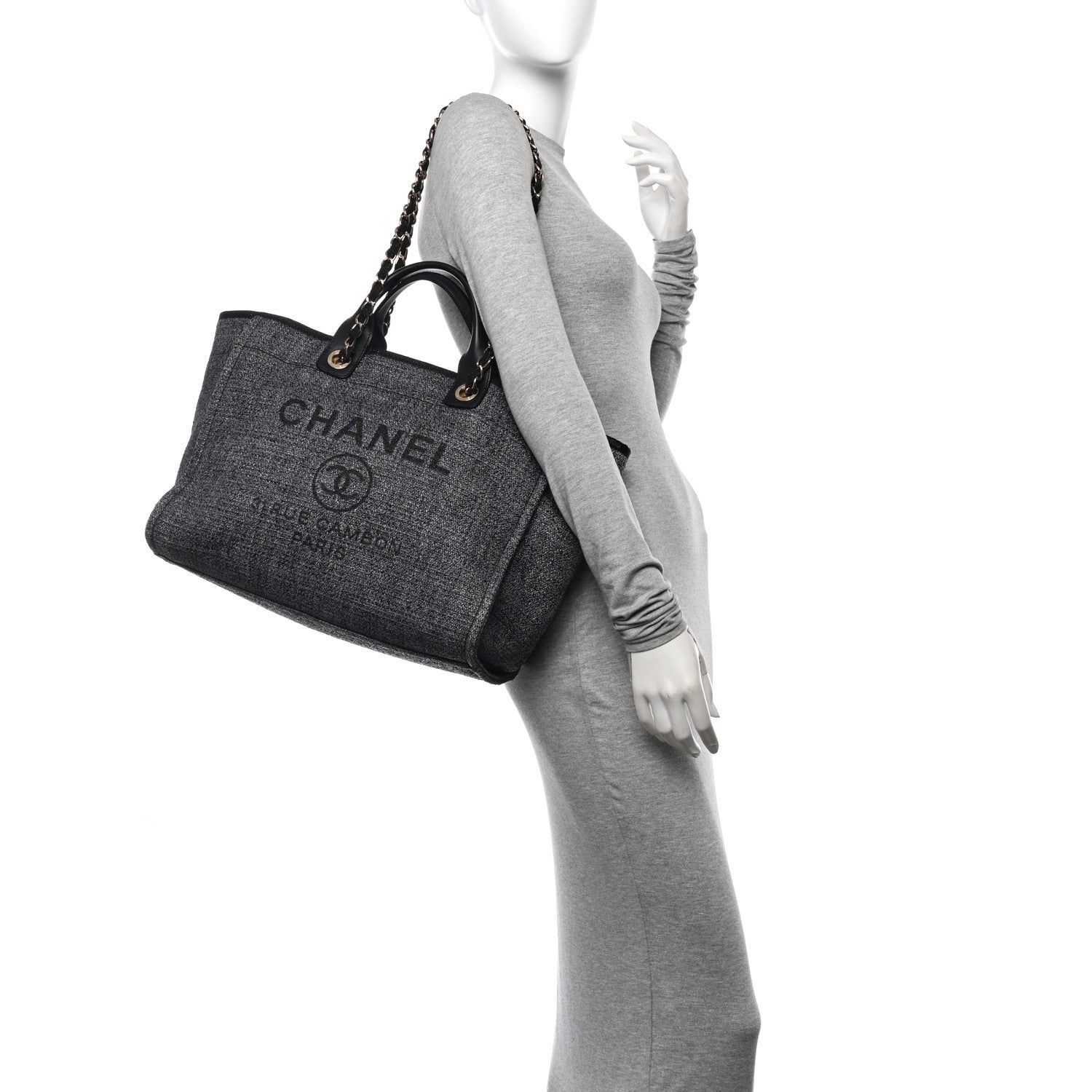 Chanel Lurex Boucle Medium Deauville Tote Black 2 of 10