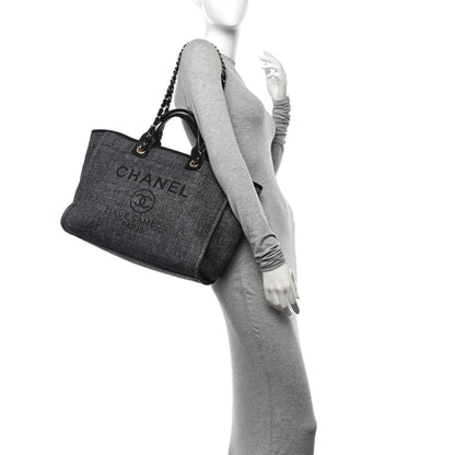 Chanel Lurex Boucle Medium Deauville Tote Black 2 of 10