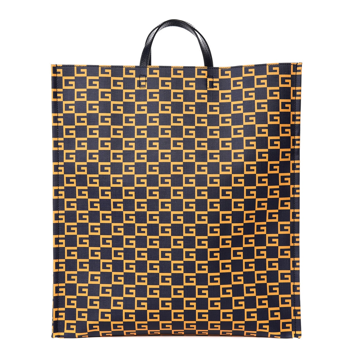 Coated Canvas Square G Vertical Tote Blue