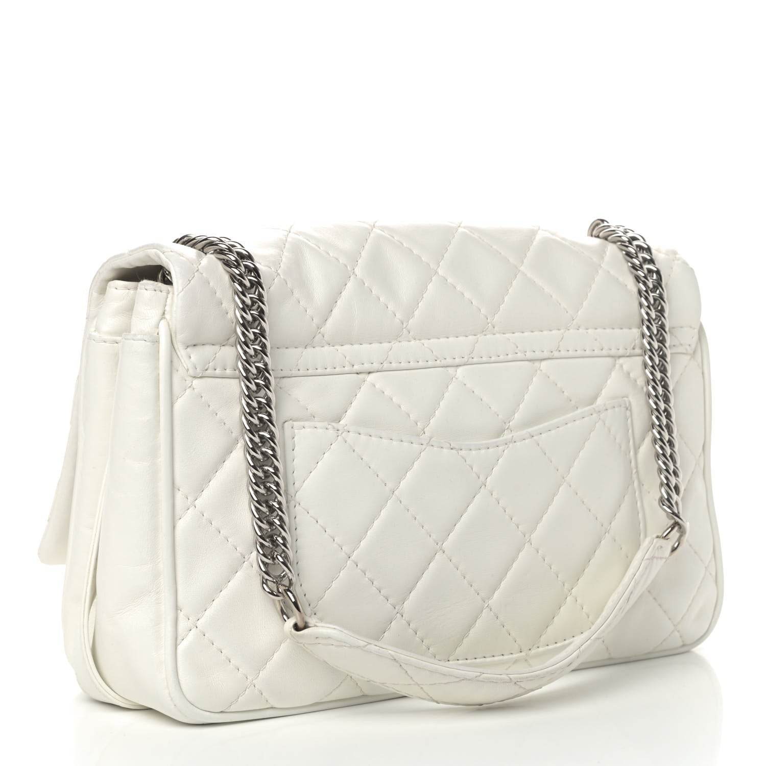 Chanel Lambskin Quilted Jumbo Icons Secret Label Flap White 2 of 4