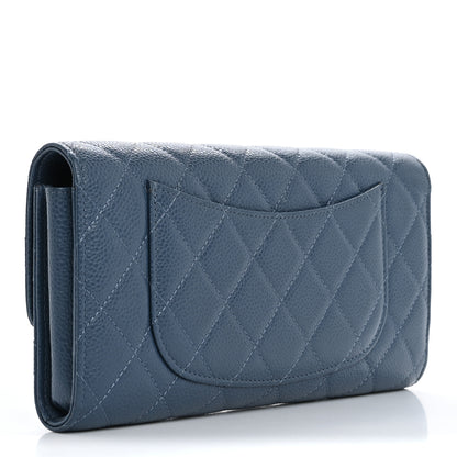 Chanel Caviar Quilted Travel Wallet Blue 4 of 13