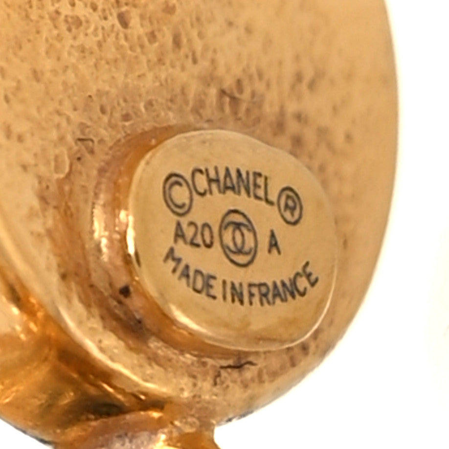 Chanel Crystal Pearl CC Perfume Bottle Drop Earrings Gold 4 of 5