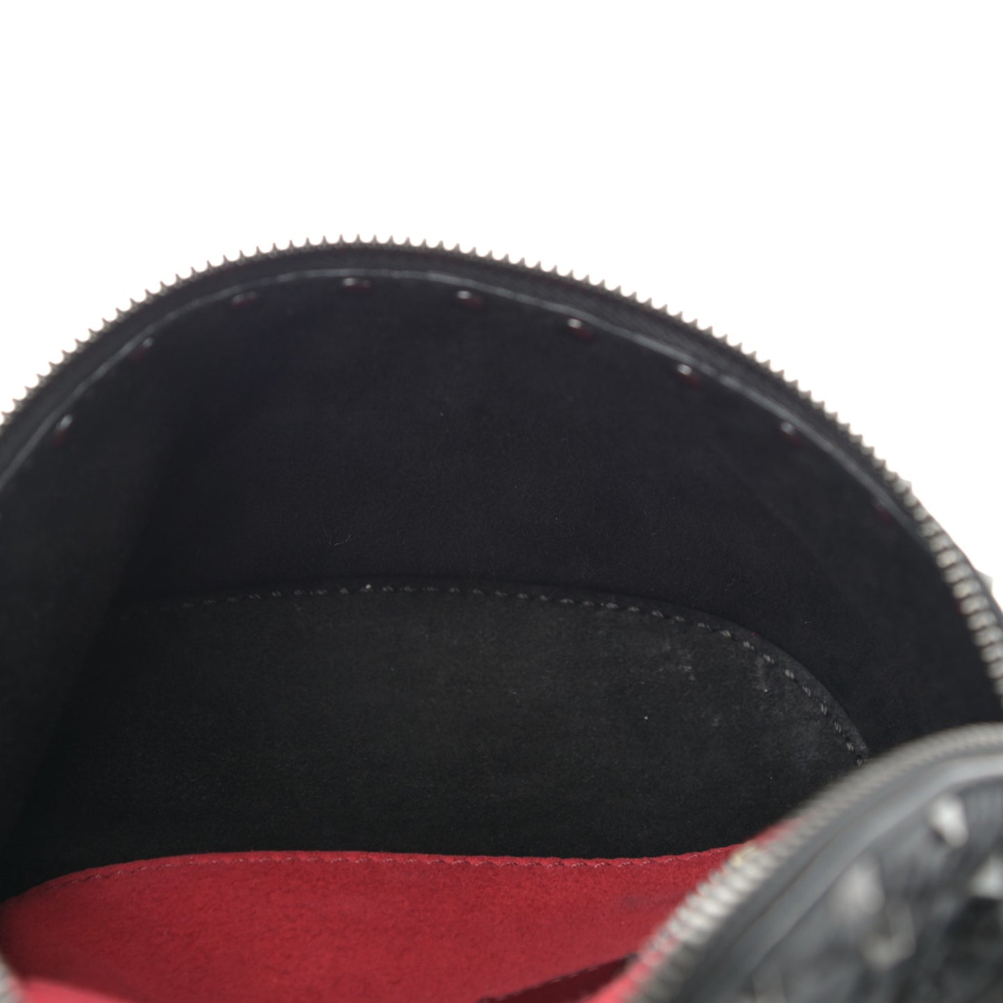 Craquele Nappa Rockstud Spike Belt Bag Black