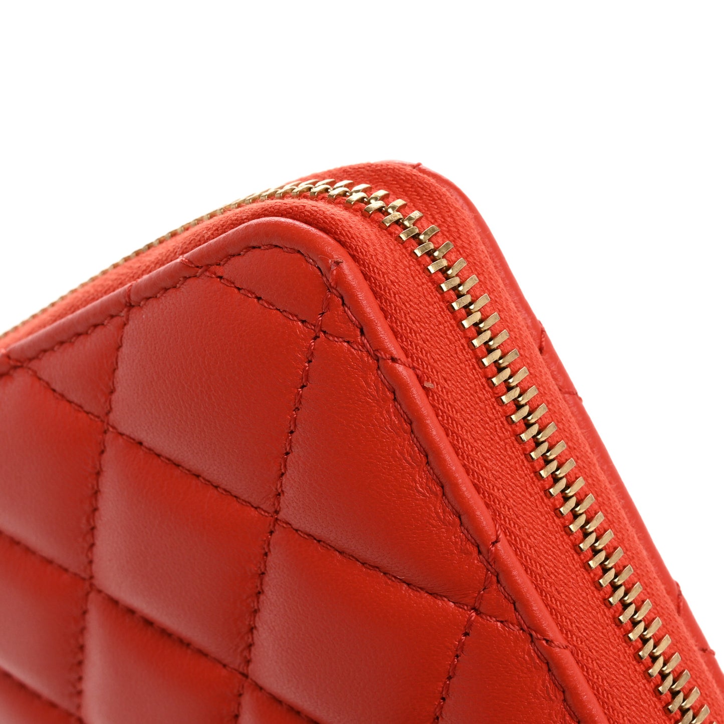 Nappa Quilted Medusa Zip Around Wallet Dark Orange