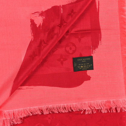 Louis Vuitton Silk Wool Monogram Arty Shawl Pink 3 of 3