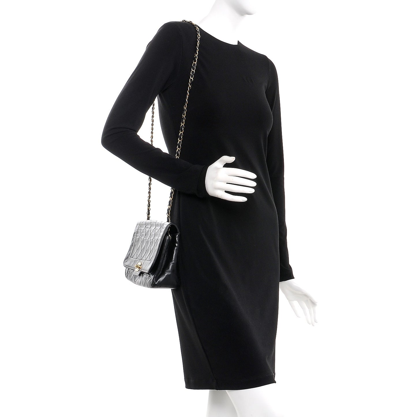 Lambskin Quilted Small Single Flap Black