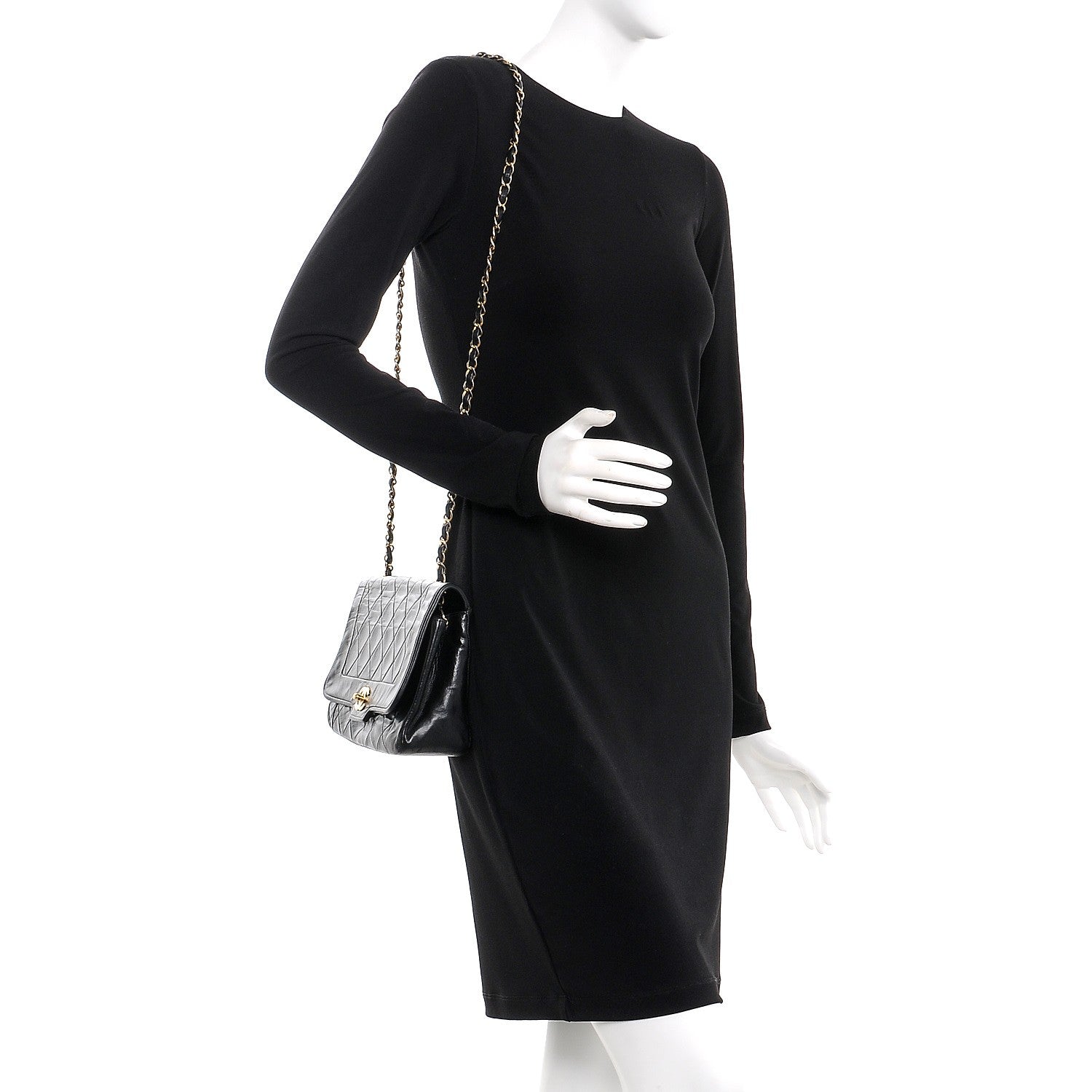 Chanel Lambskin Quilted Small Single Flap Black 2 of 10
