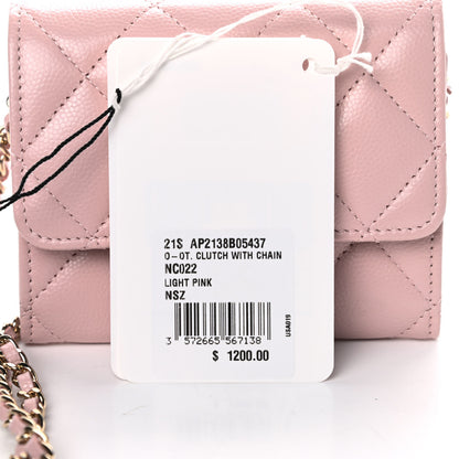Chanel Caviar Quilted Coco Candy Card Holder On Chain Light Pink 13 of 13
