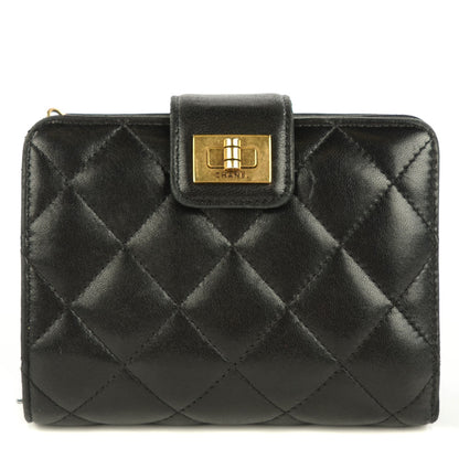 Chanel Lambskin Quilted Mademoiselle Compact Wallet Black 1 of 9