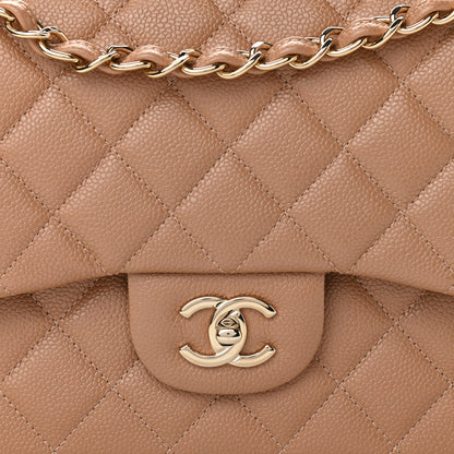 Chanel Caviar Quilted Jumbo Double Flap Beige 8 of 11