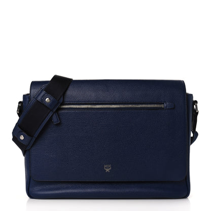 MCM Calfskin Messenger Bag Blue 1 of 11