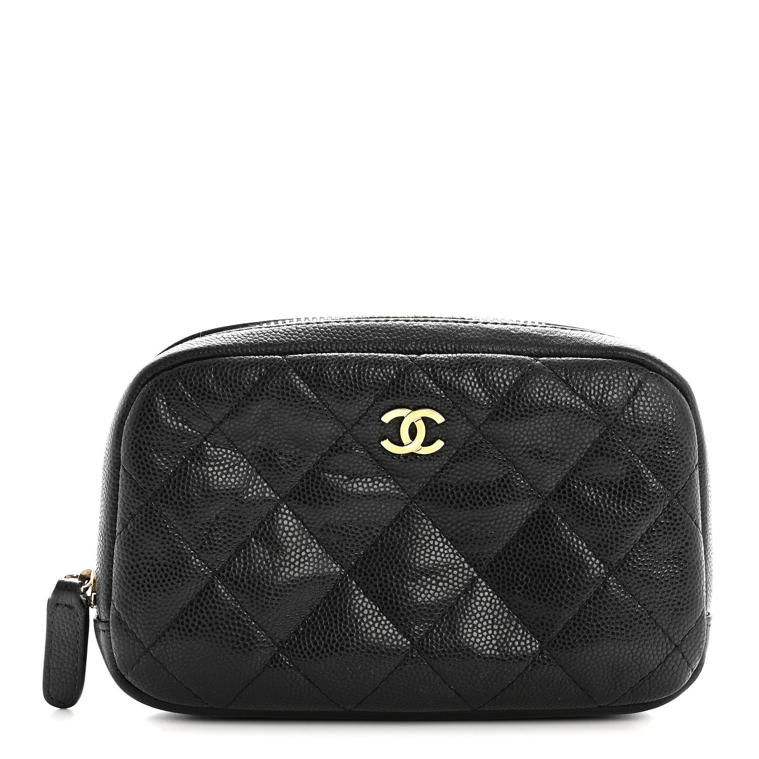 Chanel Caviar Quilted Small Curvy Pouch Cosmetic Case Black 1 of 7