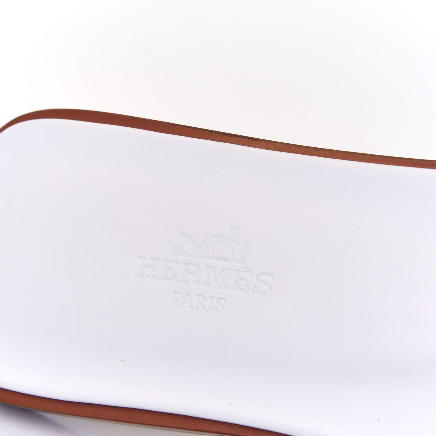 Hermes Box Calfskin Oran Sandals 37.5 White 9 of 10