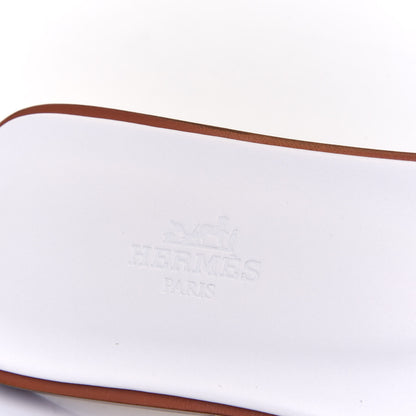 Hermes Box Calfskin Oran Sandals 37.5 White 9 of 10