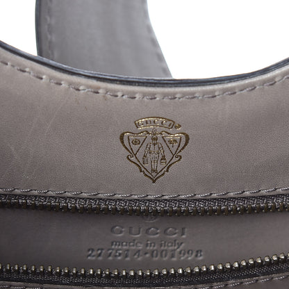 Gucci Calfskin Brogue Medium Stirrup Top Handle Bag Grey 8 of 11