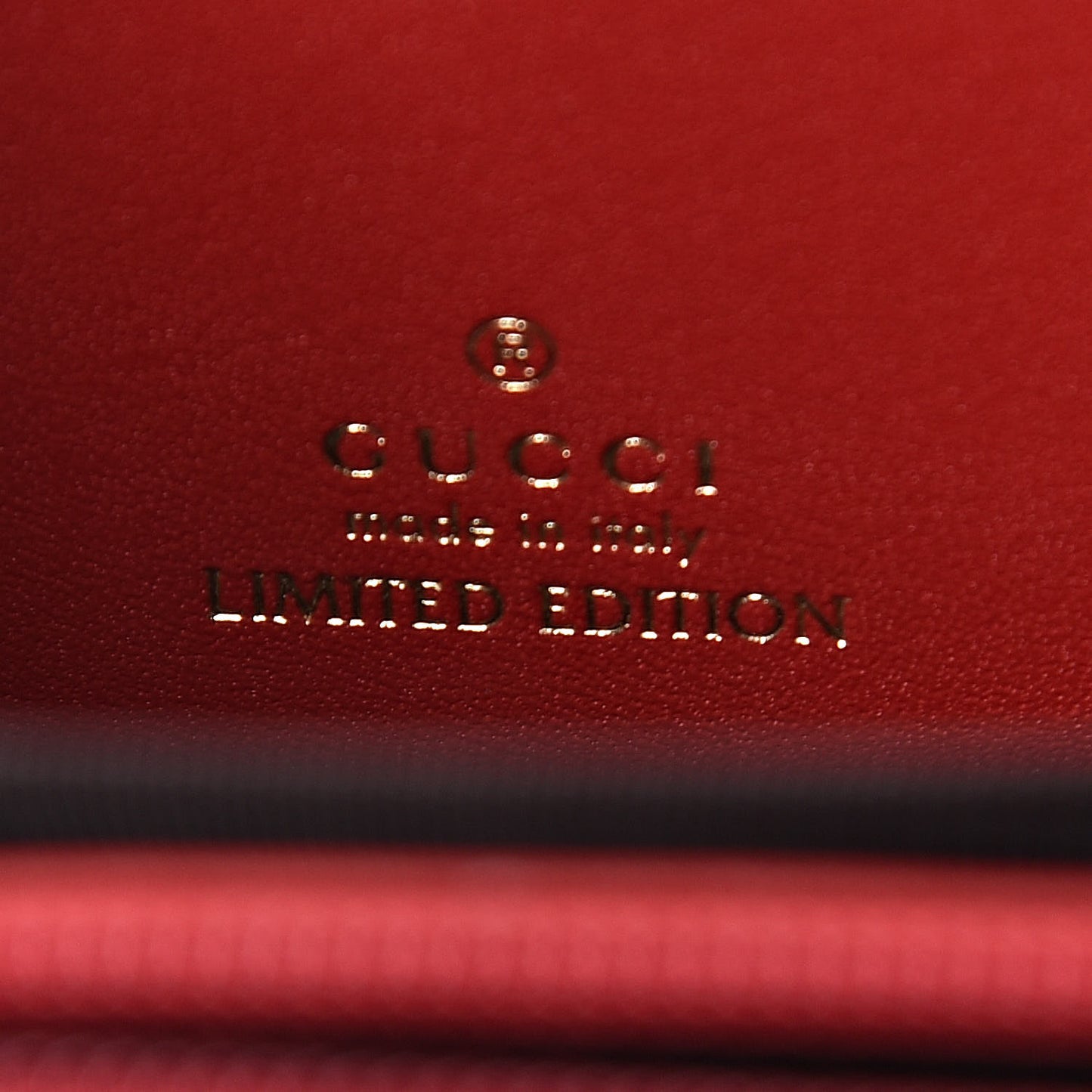 GG Supreme Monogram Kingsnake Heart Embroidered Zip Around Wallet Red