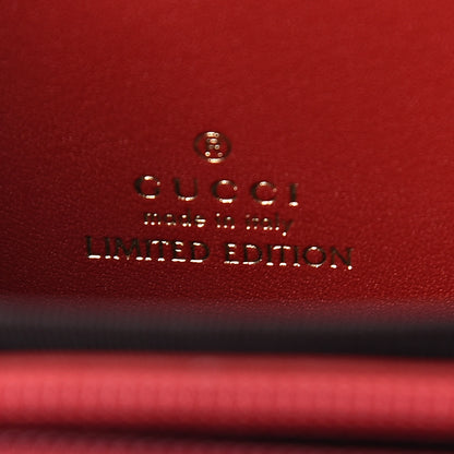 Gucci GG Supreme Monogram Kingsnake Heart Embroidered Zip Around Wallet Red 6 of 9