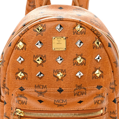 MCM Visetos Studded Small Stark Backpack Cognac 8 of 10