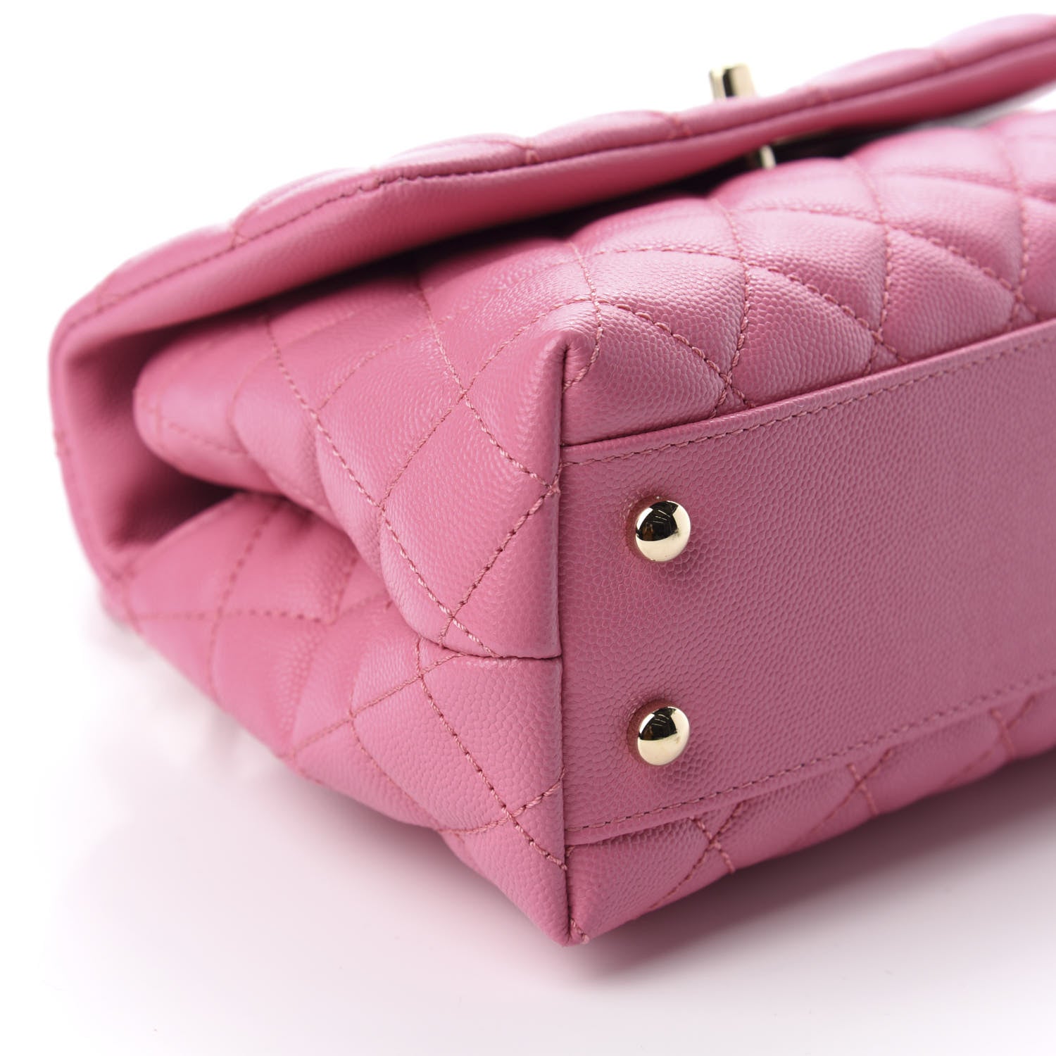 Chanel Caviar Quilted Mini Coco Handle Flap Pink 6 of 10