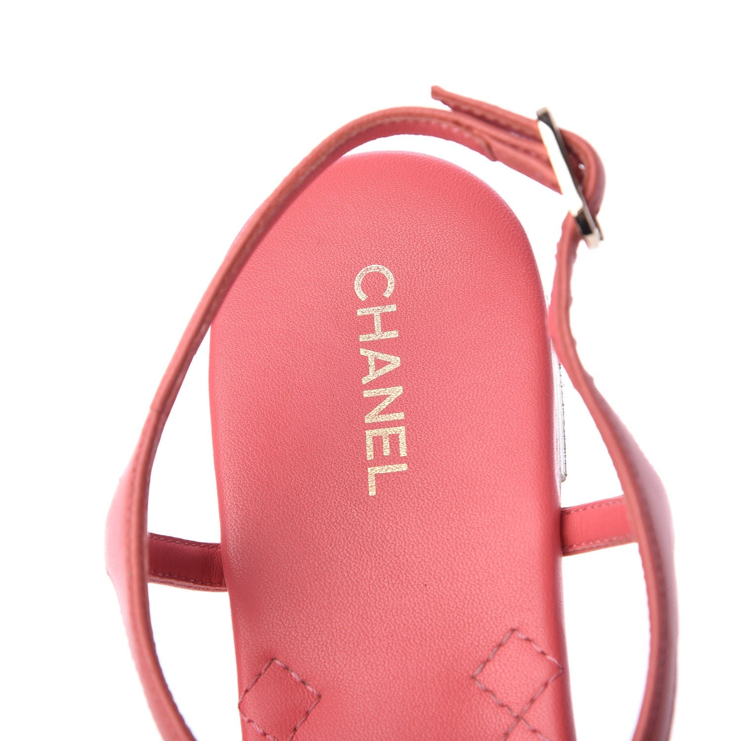 Chanel Lambskin Chain CC Thong Sandals 39.5 Pink 9 of 14