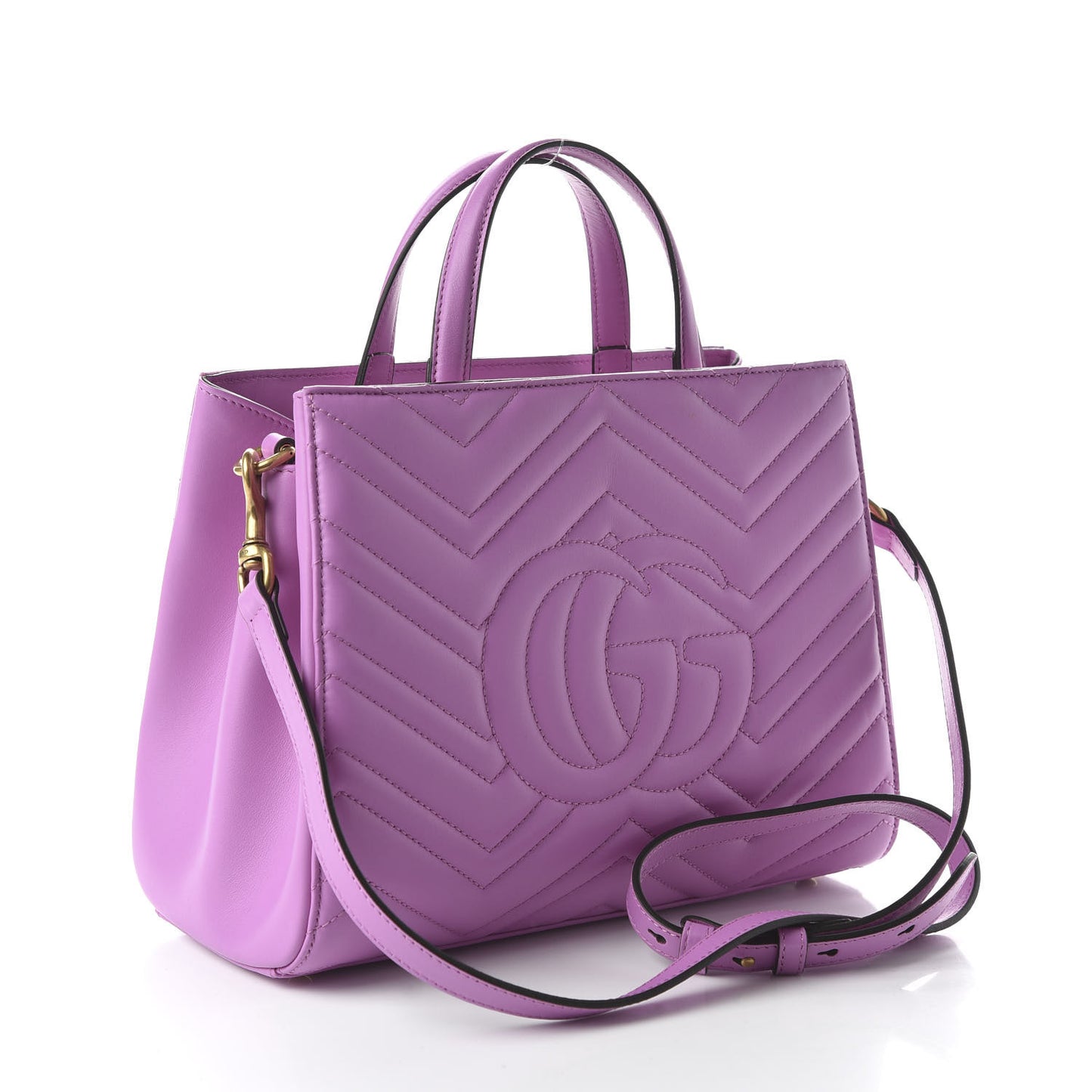 Calfskin Matelasse Small GG Marmont Tote Candy Mousse