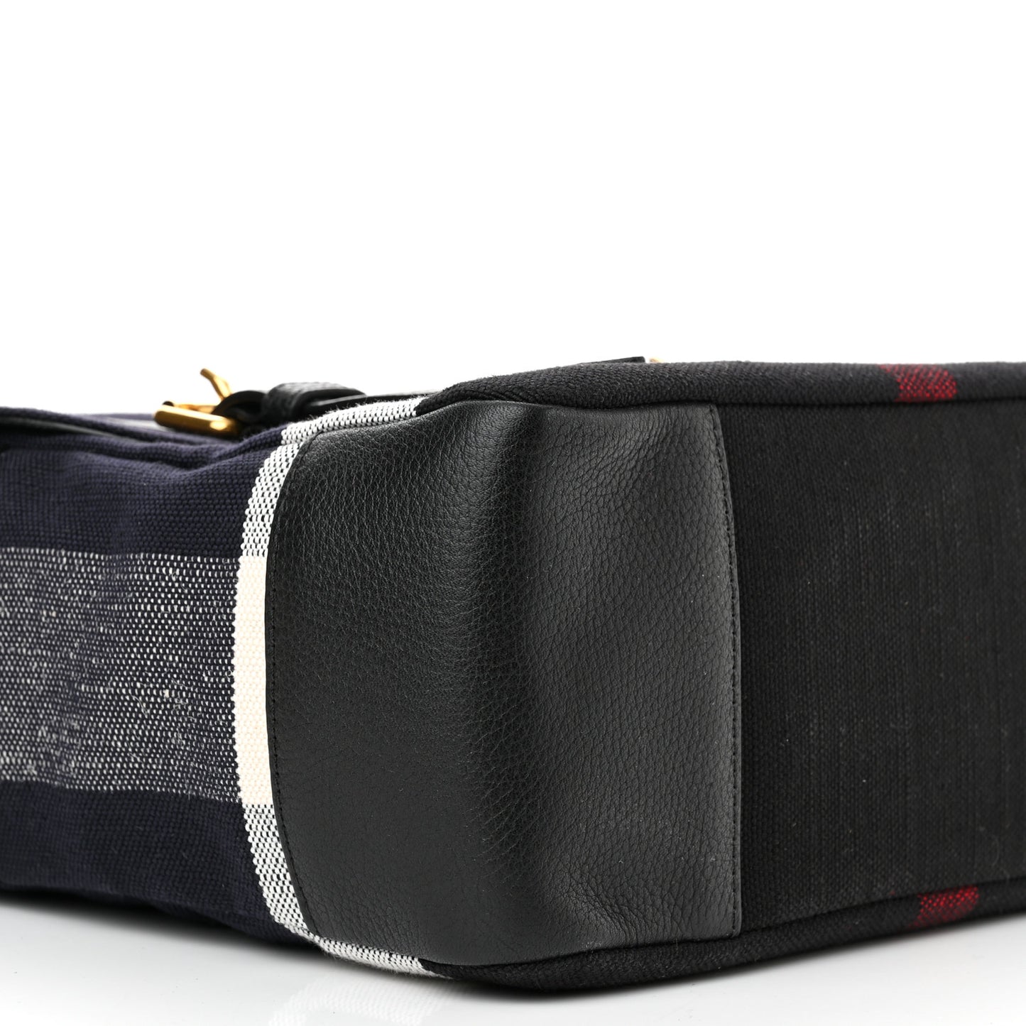 Canvas Mega Check Large Baildon Messenger Bag Navy
