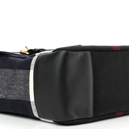 Burberry Canvas Mega Check Large Baildon Messenger Bag Navy 10 of 13