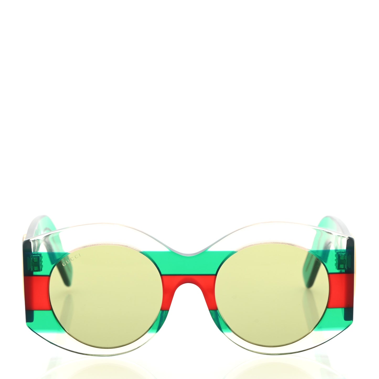 Acetate Round Frame Sunglasses GG0177S Green Red