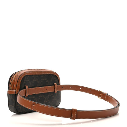 Celine Triomphe Canvas Calfskin Belt Bag Tan 3 of 9