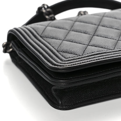Chanel Caviar Quilted Boy Wallet On Chain WOC Black 9 of 12