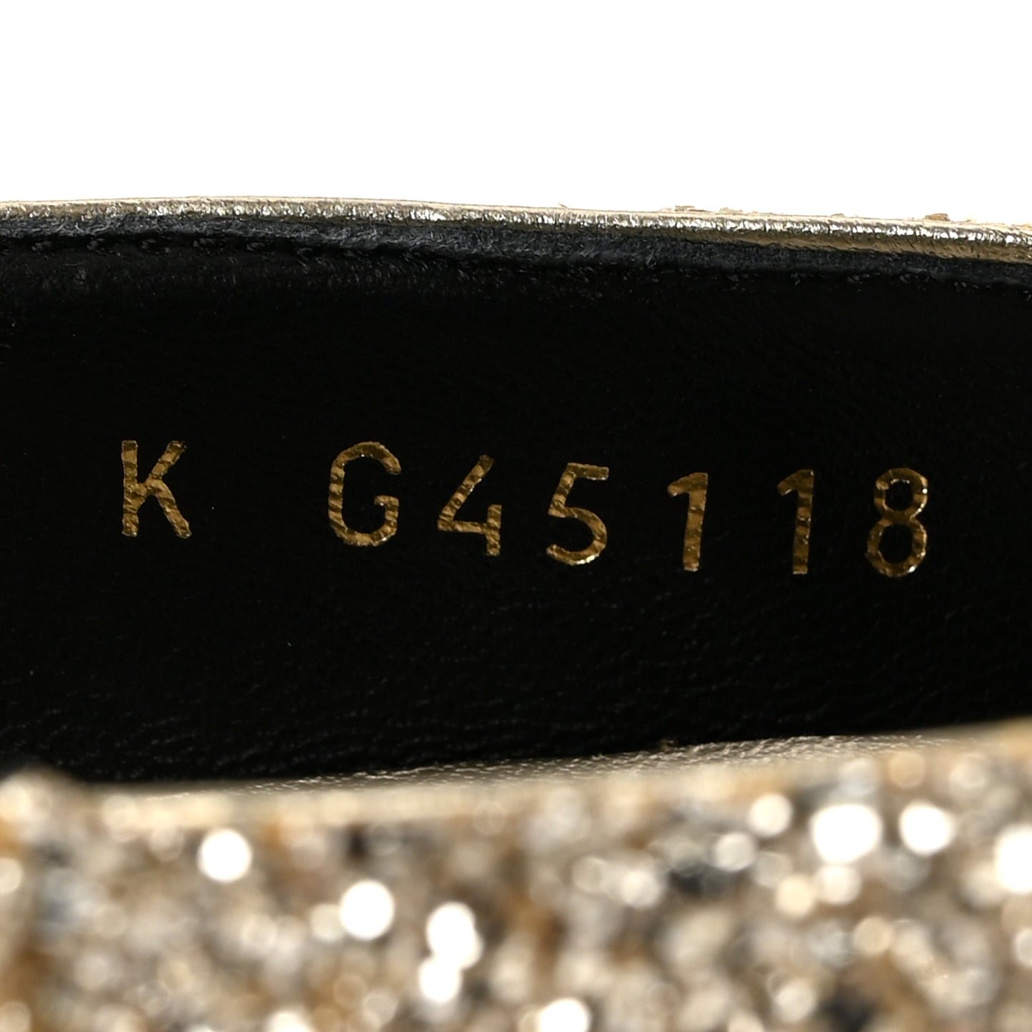 Glitter Lambskin Cap Toe CC Mary Jane Pumps 38 Light Gold Black
