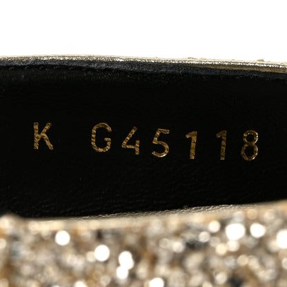 Chanel Glitter Lambskin Cap Toe CC Mary Jane Pumps 38 Light Gold Black 9 of 10