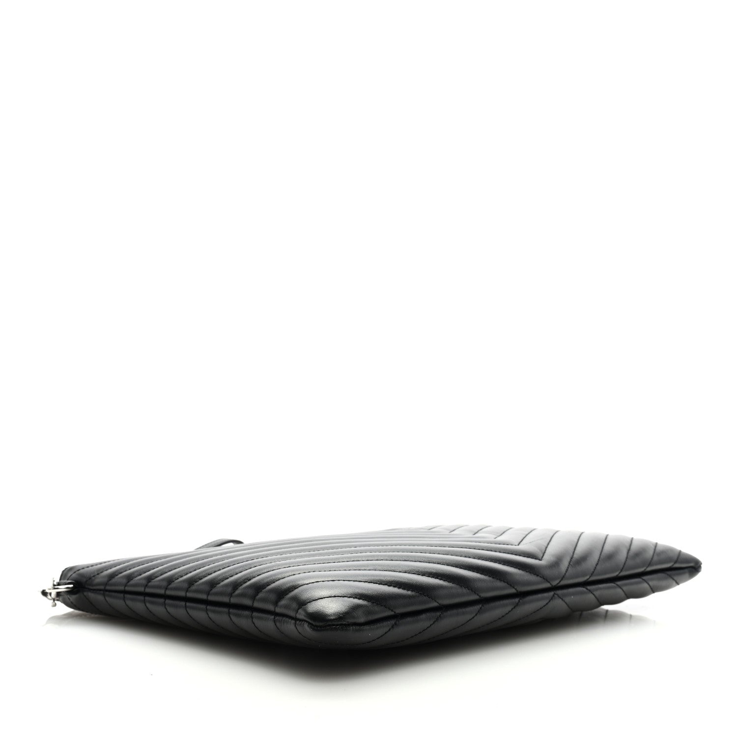 Saint Laurent Calfskin Matelasse Chevron Monogram Document Holder Black 4 of 6