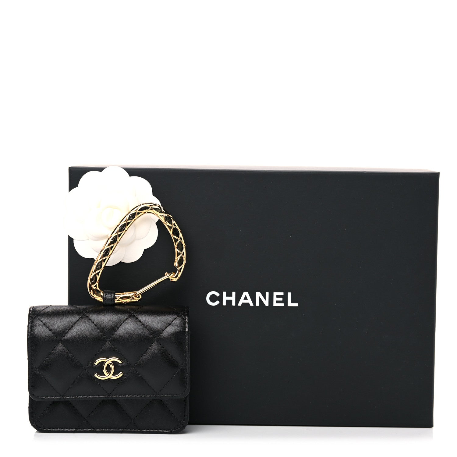 Chanel Lambskin Quilted CC Hook Card Holder Black 11 of 11