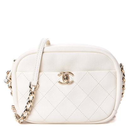 Chanel Goatskin Quilted Small Casual Trip Camera Case White 1 of 10