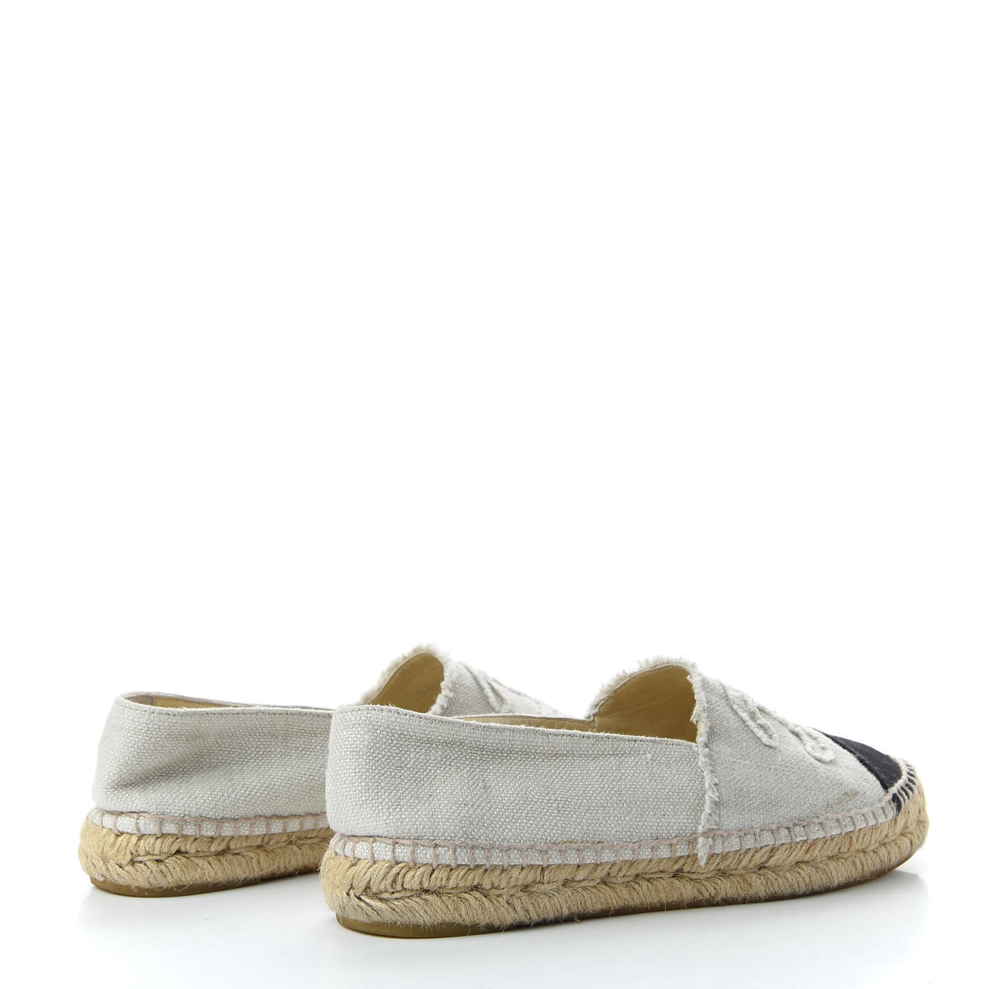 Linen CC Espadrilles 39 Beige Black