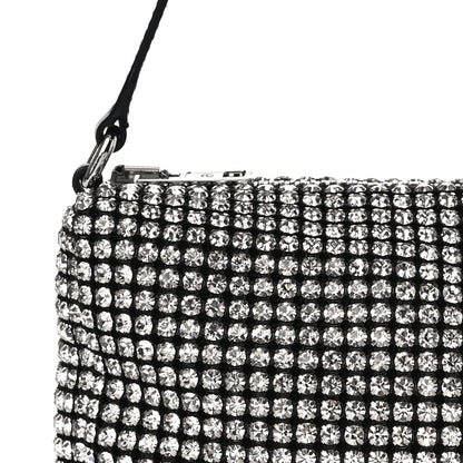 Alexander Wang Mesh Crystal Rhinestone Mini Heiress Pouch Black Silver 10 of 11
