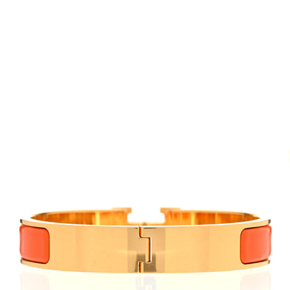 Hermes Enamel Narrow Clic Clac H Bracelet GM Orange 3 of 5
