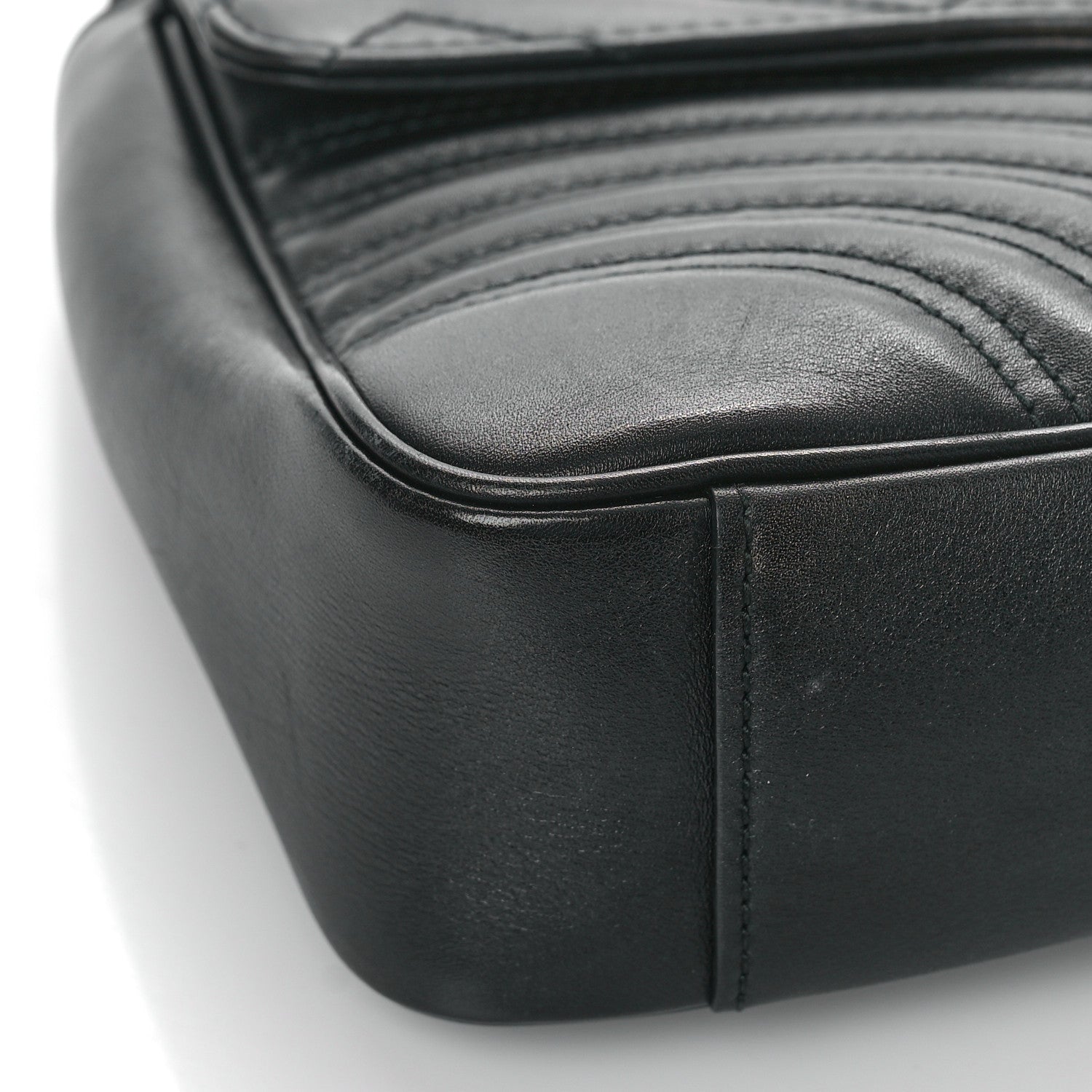 Gucci Calfskin Matelasse Medium GG Marmont Shoulder Bag Black 7 of 14