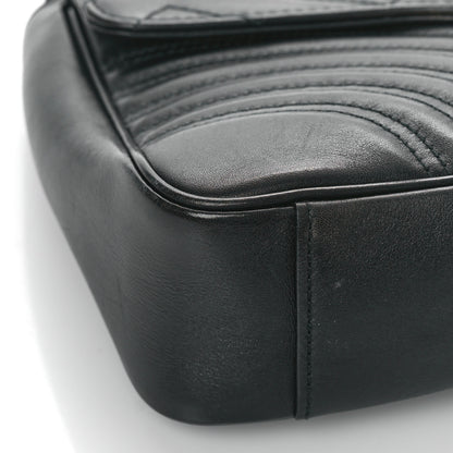 Gucci Calfskin Matelasse Medium GG Marmont Shoulder Bag Black 7 of 14