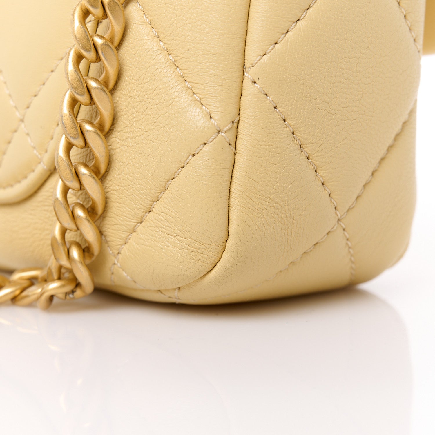 Chanel Lambskin Enamel Quilted Mini Pending CC Square Flap Yellow 14 of 14