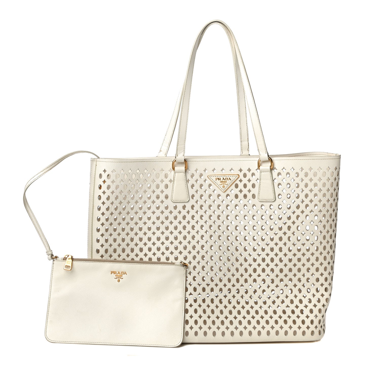Saffiano Perforated Tote Talco