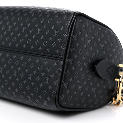 Louis Vuitton Calfskin Nanogram Embossed Speedy 20 Black 8 of 9