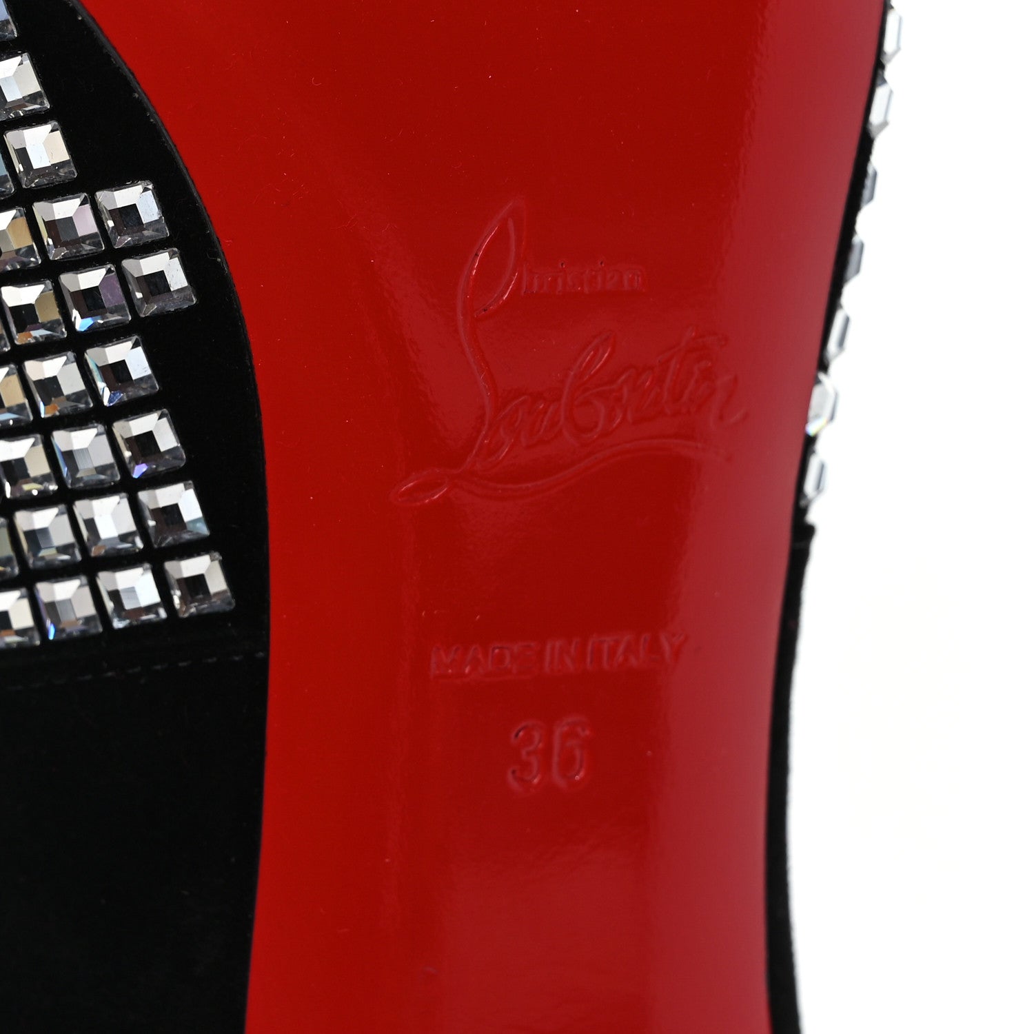 Christian Louboutin Suede Championne Strass 80 Pumps 36 Black 7 of 7
