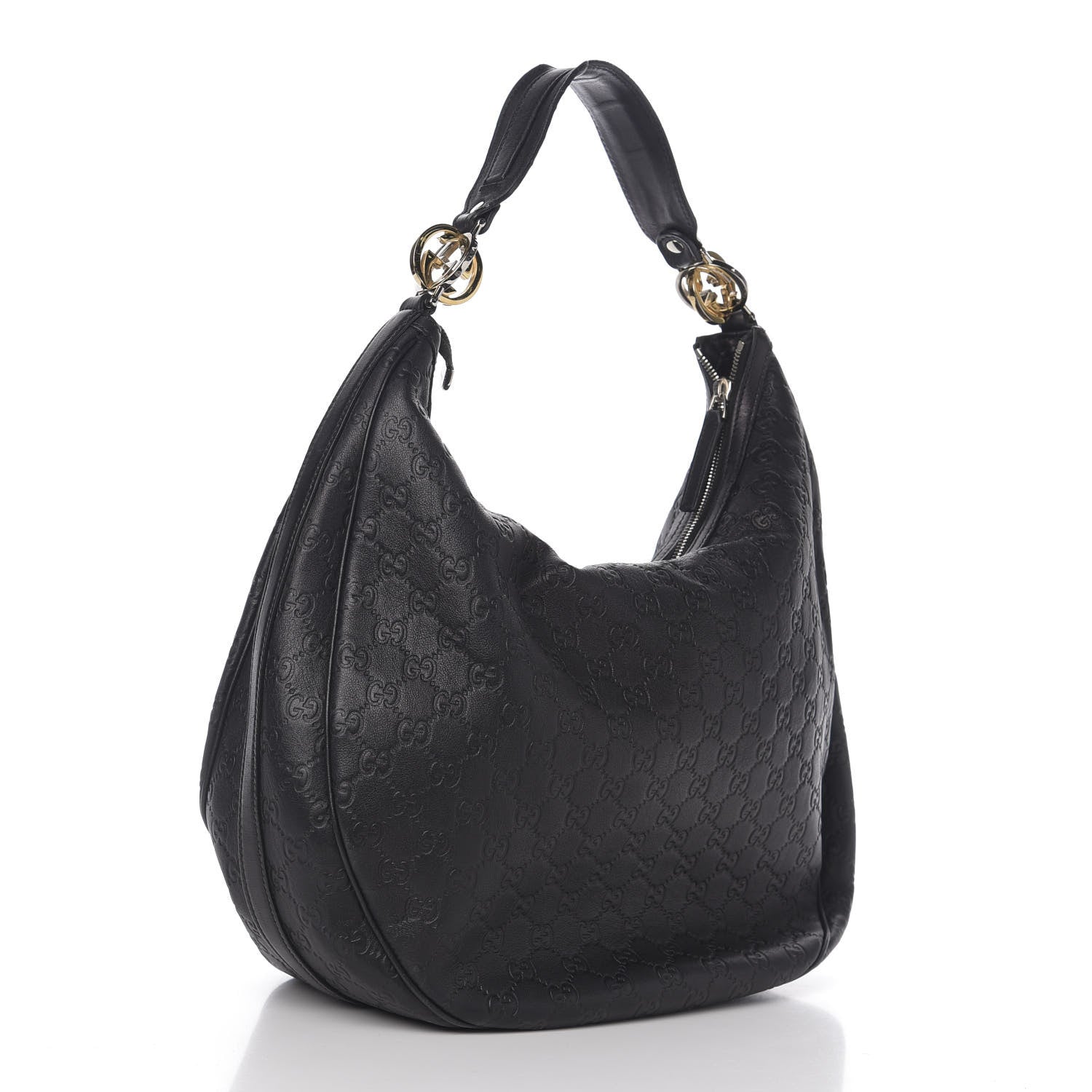 Gucci Guccissima Large GG Twins Hobo Black 2 of 10